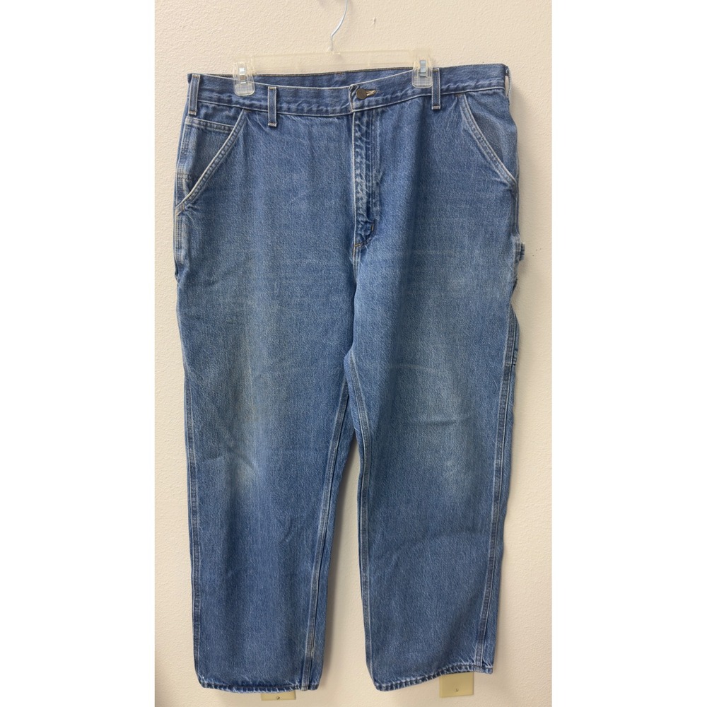 Carhartt B137 DST Carpenter Jeans Mens 40x32 Blue Good Made in USA Dungaree Fit